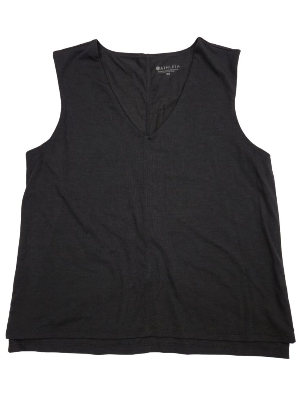 Athleta Women Athletic Tank Top XS Black V-Neck Sleeveless Lined Yoga Gym